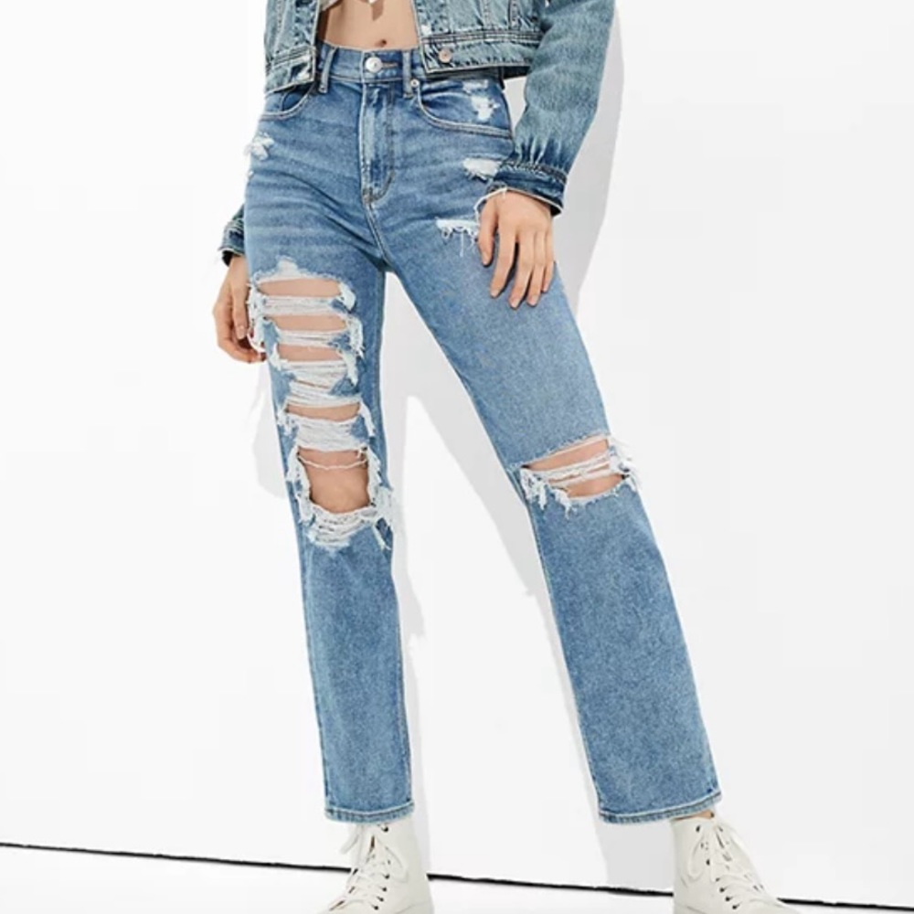 American Eagle Highest Waist 90s Boyfriend Jeans Medium Indigo